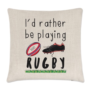 Yo sería más bien jugando Rugby fundas de lino
