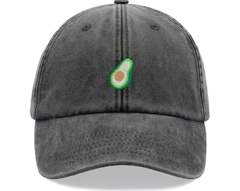 Avocado Baseball Cap Vintage Washed Unisex Dad Hat Low Profile Adjustable Faded Sports Sun Hiking Summer Holiday Skiing Fruit Funny Joke