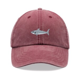 Great White Shark Baseball Cap Vintage Washed Cotton Unisex Dad Hat ...