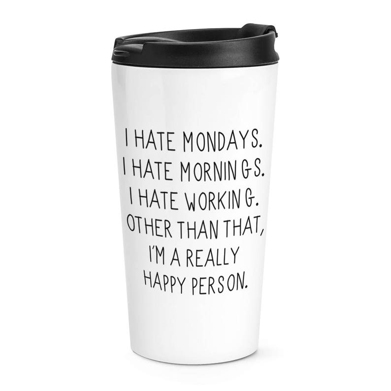 Sottobicchiere I Hate Mondays E Mornings | Gift Base | 9x9 Cm | Finitura Lucida | Regalo Simpatico Per Amici E Colleghi