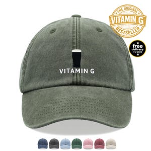 Vitamin G Pint (200+ 5-stjärniga recensioner) Basebollkeps Vintage bomull unisex pappahatt justerbar ölstout (ORIGINAL BÄSTSÄLJARE tvättad modell)