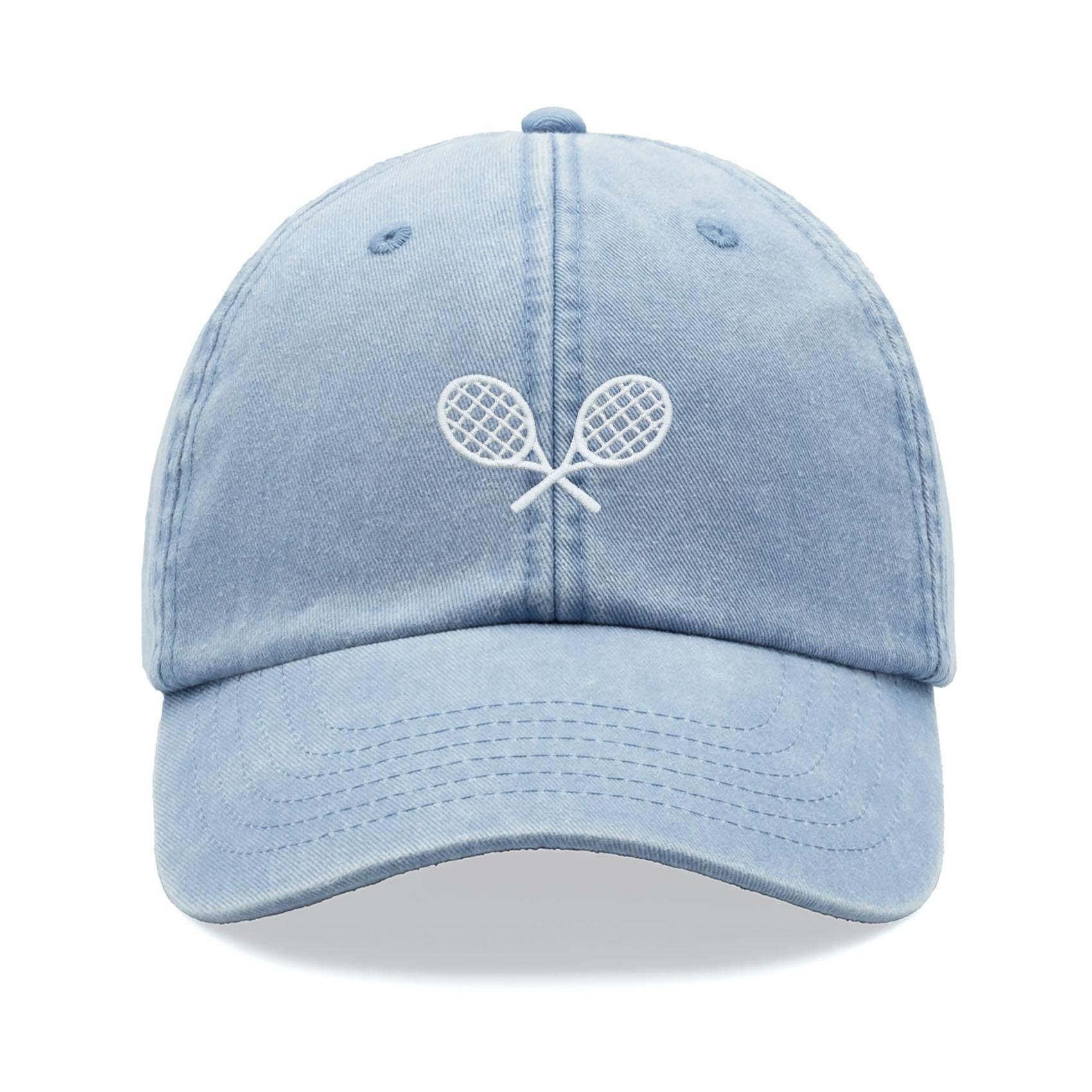Tennis Racquets Crossed Baseball Cap Vintage Washed Cotton