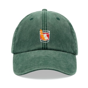 Negroni Cocktail Baseball Cap Vintage Washed Cotton Unisex Dad Hat Adjustable Gin Drinker Funny Faded Sports Sun Summer Holiday Hiking