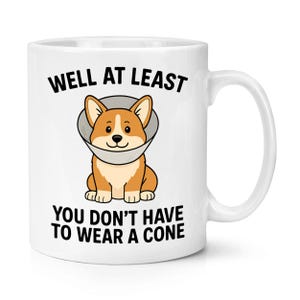 Well At Least You Don't Have To Wear A Cone 10oz Mug Cup Funny Dad Son Grandad Boyfriend Uncle Joke Sarcastic Rude Get Well Soon Better