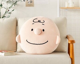 PEANUTS Face Cushion / Charlie Pillows / Bed Pillows / Home Decor / Cushion / Home Interior