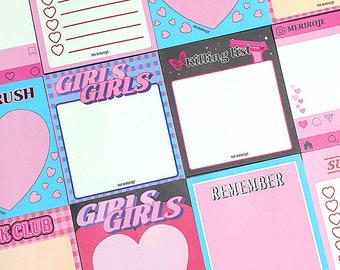 High-teens Memo Pad[8types] / Colorful Notepad / Writing Paper Memo Pad / Korean Stationery / Scrapbooking / Christmas Gift / Journal