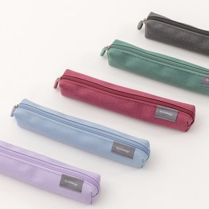 Slim Cotton Pencil Case V.6 5colors / Pen Case / Pencil Pouch / Pen Pouch /  Zipper Pouch / Makeup Bag / Makeup Pouch / School Supplies 