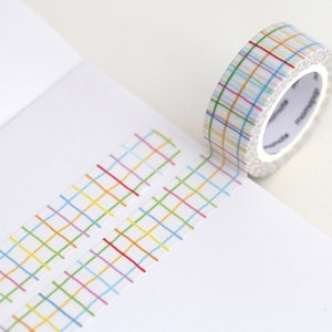 Check Washi Tape Rainbow / Crayon Masking Tape / Scrapbooking / Decoration / Planner Stickers / Planner Tape / Journal Craft Supplies zdjęcie 1