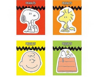 Peanuts Sticky Notes [4Types] / Charlie Brown, Woodstock, Snoopy Memo Pad / Colorful Notepad / Scrapbooking / School Supplies / Diary