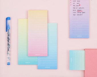 Gradation Checklist Sticky Notes / To Do List / Shopping List / Notepad / Notepads / Memo pad / Stationery / Scrapbooking / Cute Notepad