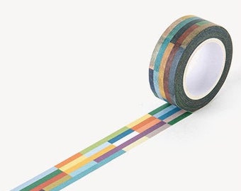 Washi Tape 15mm [TETRIS] / Cinta adhesiva diaria / Scrapbooking / Decoración del diario / Pegatinas del planificador / Diario / Útiles escolares / DIY