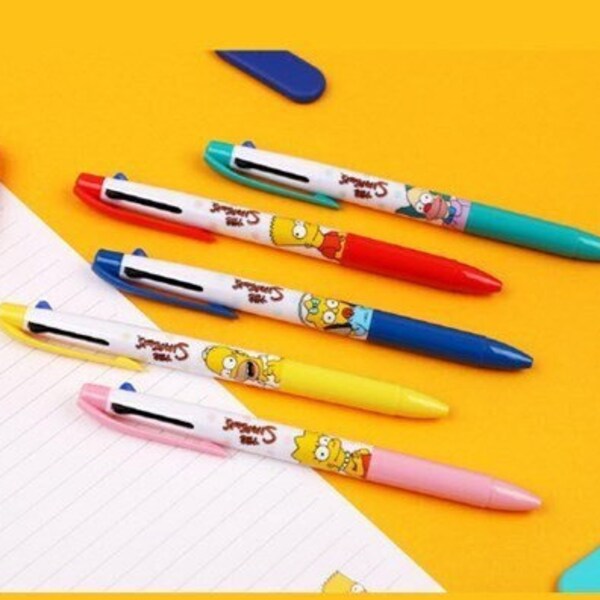 SIMPSON Erasable ballpoint Pen / 3colors Ink Pen / Stationery / Desk Accessory / Writing Tools / Planner Supplies