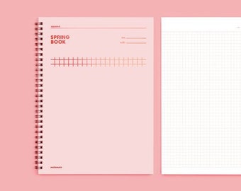 Grid Notebook L [Rose Quartz] / Journal / Notebook / Grid Journal / Dot Grid Notebook / Spiral Notebook / Scrapbook / Planner