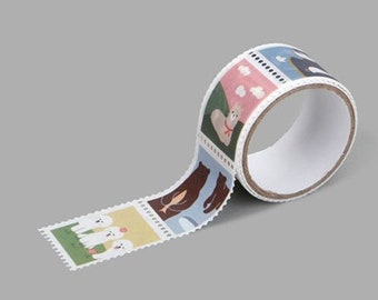 Masking Tape Single : Stamp Ver. [ Animal2 ] / Washi Tape Single / Scrapbooking / Deco Stickers / Stationery / Journal Stickers /