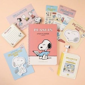 PEANUTS Snoopy Stationery Set / Study Planner, Sticky Memopad, Sticker Pack , Postcard / Journal / dubudumo