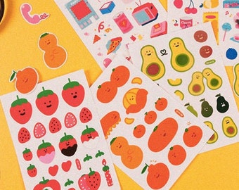 Fruits Planner Stickers / Self Cutting Stickers / Uncut Stickers / Decorative Diary Stickers / Scrapbooking Sticker / Journal / Gift