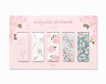 5 Floral Magnetic Bookmarks / Blossom Planner Bookmark / Journal Bookmark / Bookish / Book Lover Gifts / Scrapbooking / Journalling