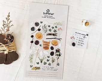 Planner Stickers [Do Some Garden] / Pine Cone Stickers / Floral Diary Stickers / Journal Stickers / Decorative Scrapbooking Stickers