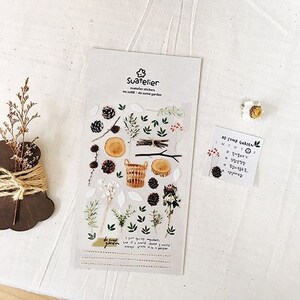 Planner Stickers [Do Some Garden] / Pine Cone Stickers / Floral Diary Stickers / Journal Stickers / Decorative Scrapbooking Stickers