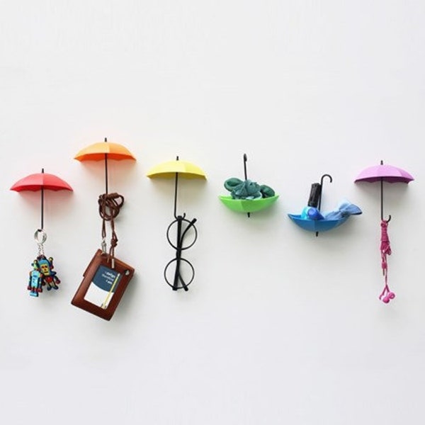 Umbrella Wall Hooks / Funny Wall Hanging / Colorful Wall Decor Hooks / Decorative Wall Hooks / Modern Hooks / Home Interior