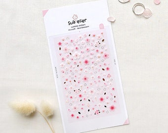 Planner Stickers [Deco Blossom] / Nail Decals / Scrapbooking / Nail Art Supplies / Nail Fashion / Cherry Blossom / Pink Nail / Stationery