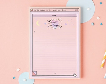 A5 Pink Moonlight Notepad / Pink Notepads / Memo Pad / Stationery / Scrapbooking / Organize / Christmas Gift / Cute Notepad / Kawaii Notepad