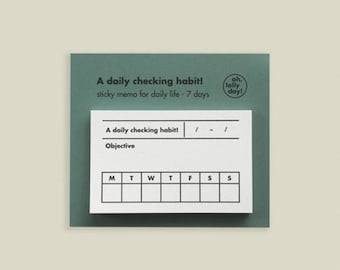 Daily Checking Habit Sticky Notes / Water / Stretch / Health / Checklist / Colorful Notepads / Notepad / Memo Pad / Stationery Scrapbooking