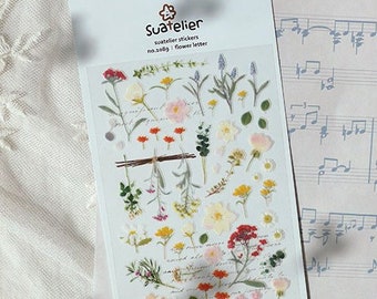 Planner Stickers [Flower Letter] /  Floral Stickers / Diary Stickers / Journal Stickers / Scrapbooking Stickers / Decorative Sticker