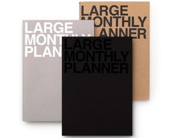 Planificador mensual grande / Planificador mensual Kraft / Planificador sin fecha / Diario / Agenda / Diario / Bullet Journal / Scrapbooking / Útiles escolares