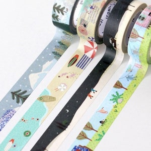 SEASON Washi Tape / Winter, Summer Beach, Snowman, Breeze Masking Tape / Scrapbooking / Decoration / Planner Stickers / Journal