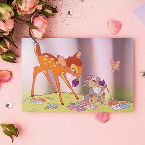 Cartes postales hologramme Disney Bambi/Dumbo/La dame et le clochard/aristochats/101 dalmatiens/mignonne carte postale/carte d'anniversaire/carte de voeux image 1