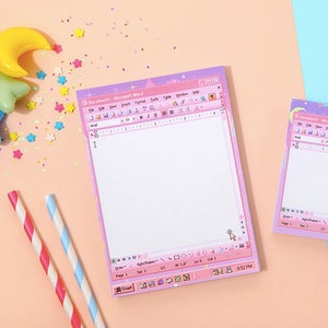 Word Pink Notepad [L] / Pink Notepads / Memo Pad / Stationery / Scrapbooking / Organize / Christmas Gift / Cute Notepad / Kawaii Notepad