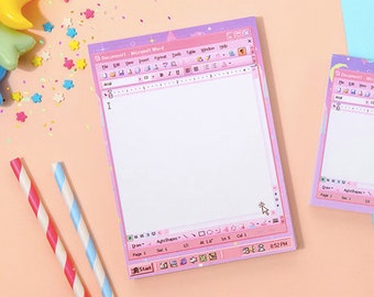 Word Pink Notepad [L] / Pink Notepads / Memo Pad / Stationery / Scrapbooking / Organize / Christmas Gift / Cute Notepad / Kawaii Notepad
