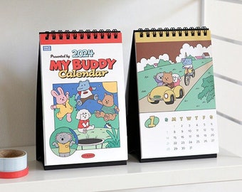 2024 Mini Calendar_My Buddy / 2024 Desk Calendar / Calendar 2024 / Planner 2024 / Desk Decor / Desk Accessories / Desk Calendar 2024 Office