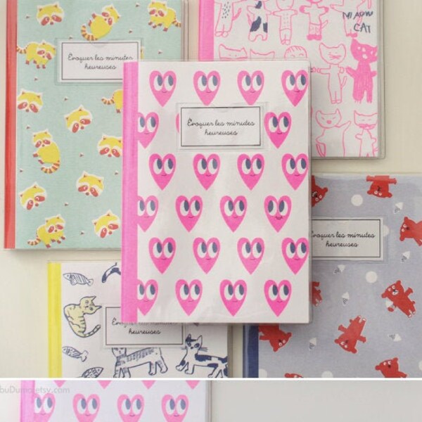 A5 Notebook with PVC Cover / Grid, Lined, Squared Notebook / Spiral Notebook / Scrapbook, Diary, Agenda/ School Notebook