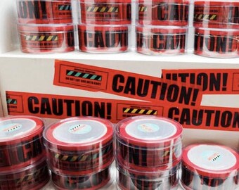 CAUTION BOX TAPE / Wrapping Packing Tape / Box Tape / Deco Tape / Adhesive Tape / Pattern Tape / Packaging Tape / Packing Tape / dubudumo