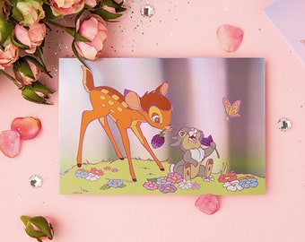 Disney Hologram Postcards [Bambi/Dumbo/Lady and the Tramp/Aristocats/101Dalmatians] / Cute Postal Card / Birthday Card / Greeting Card