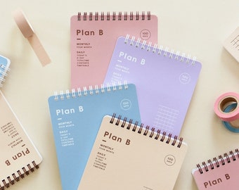 Plan B Study Planner 100 Days V.2 [4colors] / Monthly Planner / Diary / Agenda / Journal / Grid Notebook / Undated Planner dubudumo