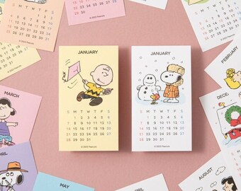 2024 Peanuts Mini Calendar Stickers / Desk Calendar / Simple Calendar / Snoopy Calendar / 2024 Calendar / Calendar 2024 / Desk Accessories