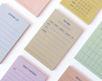 Plan Marker Sticky Notes [8Types] / Liste de contrôle quotidienne / Bloc-notes colorés / Bloc-notes de révision / Bloc-notes / Sticky Note / Papeterie / Scrapbooking