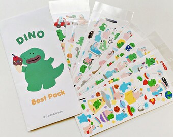 Dino Seal Stickers Pack [10types] / Dinosaur Planner Stickers / Journal Stickers Decorative Scrapbooking Stickers Journal Scrapbook