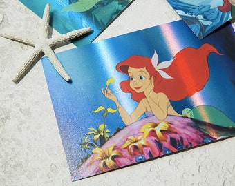 Disney Hologram Postcards [The Little Mermaid] / Under the Sea / Postal Card / Birthday Card / Greeting Card / Journal / Scrapbooking