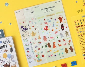 Planner Stickers [Bear/Alphaca] / Cute Stickers / Scrapbooking / Decoration / Journal / Craft Supplies / DIY / Diary Deco Stickers