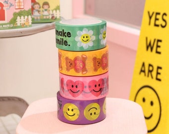 Box Tape [Série Smile] / Wrapping Packing Tape / Box Deco Tape / Adhésif / Pattern Tape / Packaging Tape / Packing Tape dubudumo