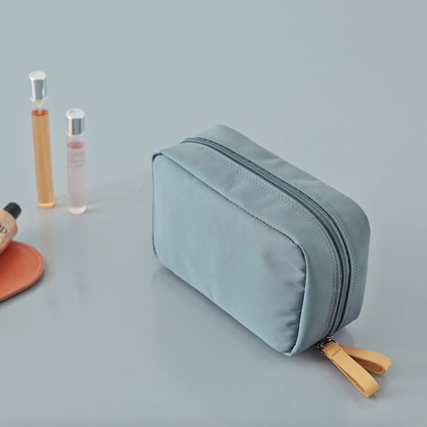 Daily Makeup Pouch [4Colors] / Beige, Navy Makeup Bag / Daily Pouch / Cosmetics Pouch / Zipper Pouch / School Supplies / Gift for Her