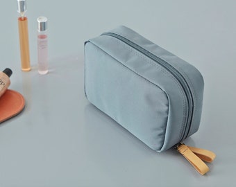 Daily Makeup Pouch [4Colors] / Beige, Navy Makeup Bag / Daily Pouch / Cosmetics Pouch / Zipper Pouch / School Supplies / Gift for Her