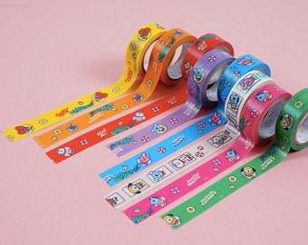 BT21 Washi Tape 15mm / BTS Masking Tape / Scrapbooking / Decoration / Planner Stickers / Planner Tape / Journal / Craft Supplies DIY