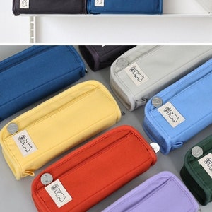 Cotton Pencil Case [8Colors] / Pen case / Pencil Pouch / Pen Pouch / Zipper Pouch / Makeup Pouch, Bag / School Supplies / Office / dubudumo