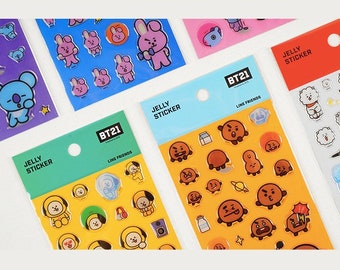 BT21 Planner Stickers / BTS Jelly Stickers / Scrapbooking / Decoratie / Planner Supplies / DIY / Diary Deco Stickers