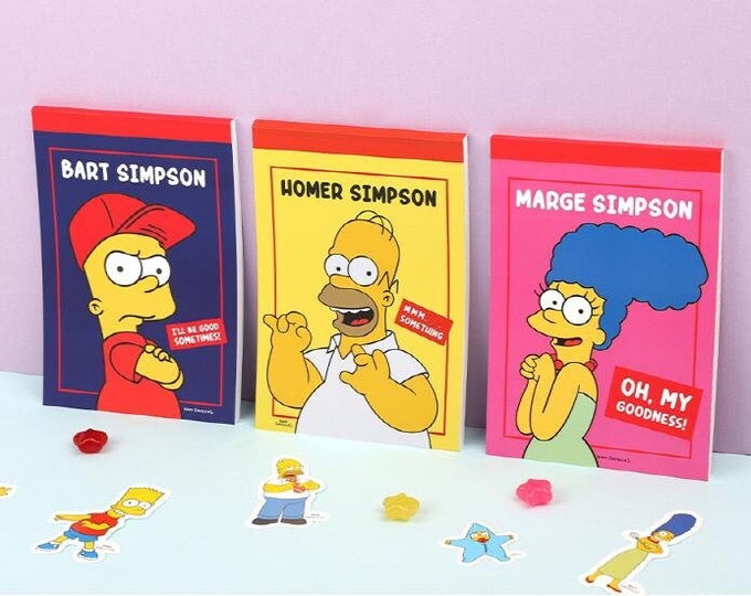 Simpson A5 Notepad [3types] / A5 Notepads / Memo Pad / Stationery / Scrapbooking / Organize / Christmas Gift / Cute Notepad / Kawaii Notepad